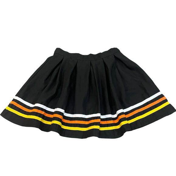 Hot Topic Social Collision Halloween Candy Corn Stripe Skirt Small Pleated Mini - Picture 1 of 4